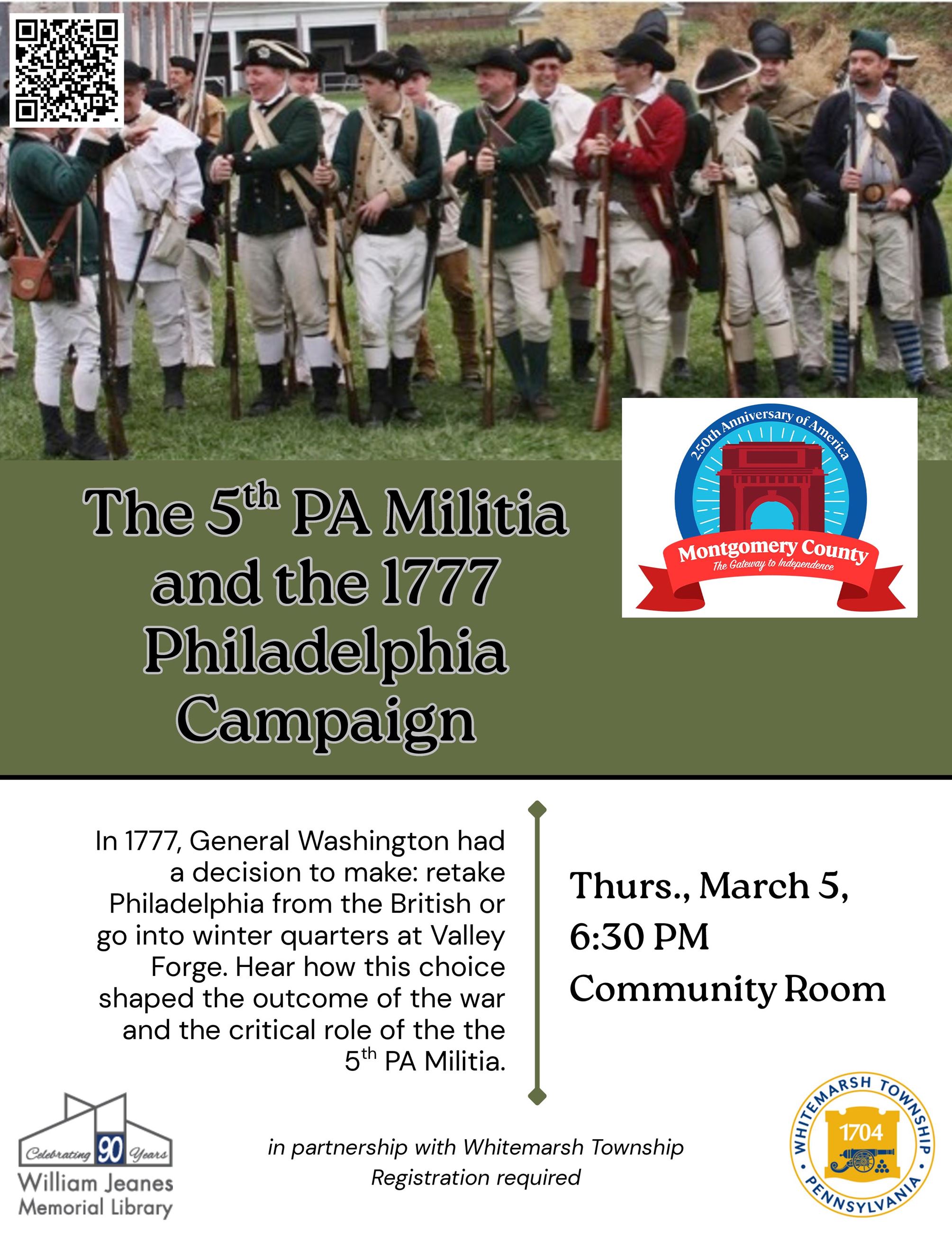 The 5th PA Militia and the 1777 Philadelphia Campaign flyer